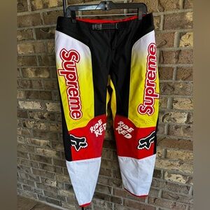 Supreme x Fox Racing Moto Pants Size L Ride Red Black Yellow Authentic